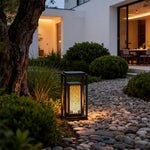 Geometric Square Outdoor Lantern with Integrated LED – Modern Waterproof Post Light