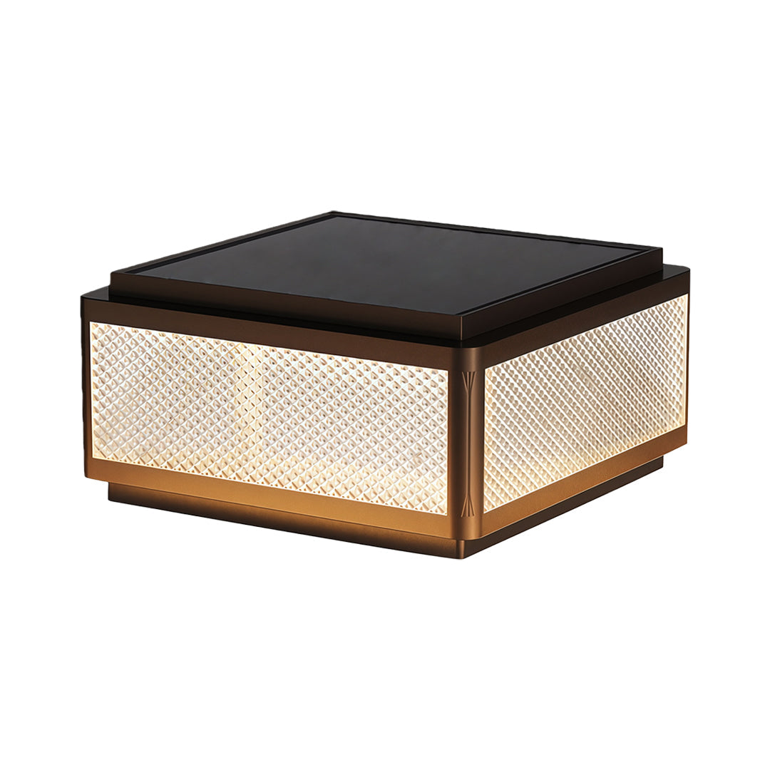 Minimalist Square Outdoor Pillar Light in Black Aluminum with LED Illumination