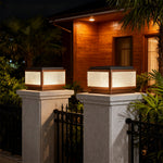 Minimalist Square Outdoor Pillar Light in Black Aluminum with LED Illumination