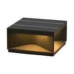 Solar-Powered Modern Post Light in Black Stainless Steel