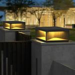 Solar-Powered Modern Post Light in Black Stainless Steel