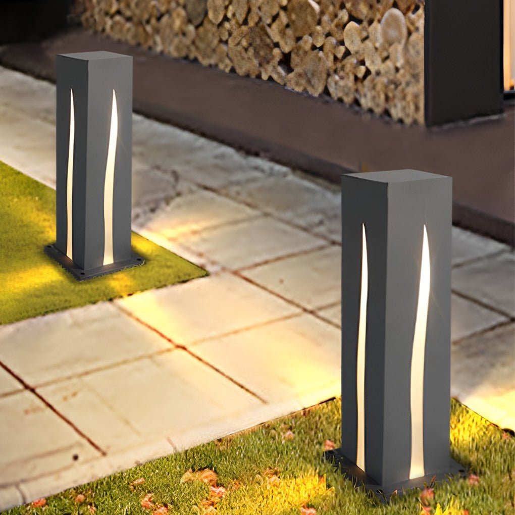 Lumière Rectangular LED Pathway Bollard – Stainless Steel Landscape Lighting for Modern Gardens