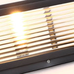 Square Ribbed Glass LED Pillar Light for Modern Outdoor Spaces