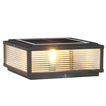 Square Ribbed Glass LED Pillar Light for Modern Outdoor Spaces