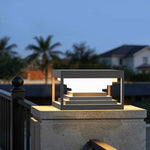 Modern Square Pillar Lights in Black Stainless Steel for Outdoor Columns