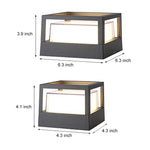 Square Double-Layer LED Pier Mount Post Light in Black for Modern Courtyards