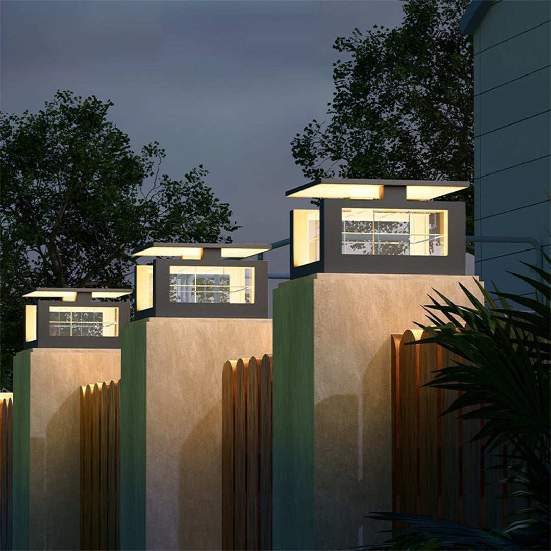 Stainless Steel LED Pillar Light with Acrylic Shade, IP65 Waterproof
