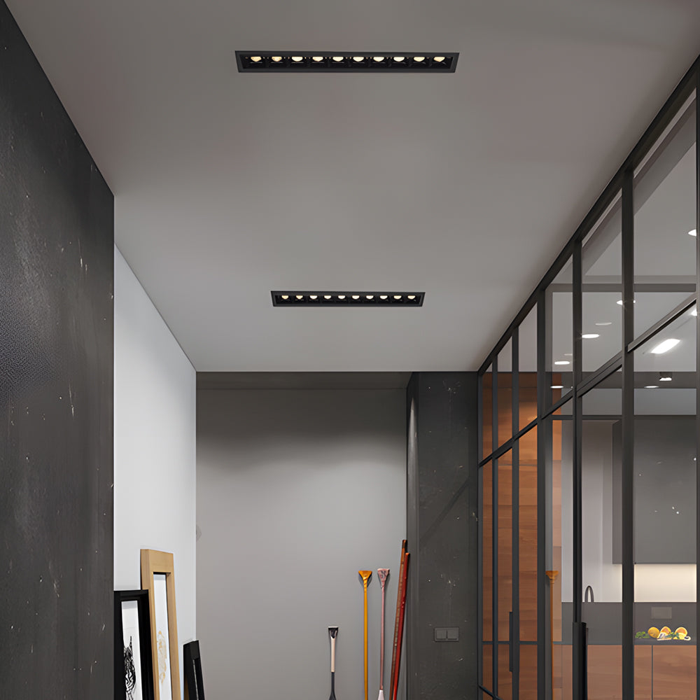 Linear Recessed LED Ceiling Spotlights, Modern Minimalist Architectural Lighting