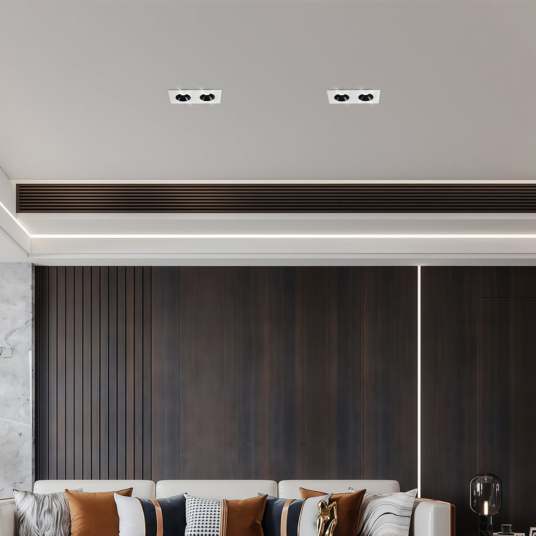 Square LED Recessed Downlight in Black or White for Modern Interiors