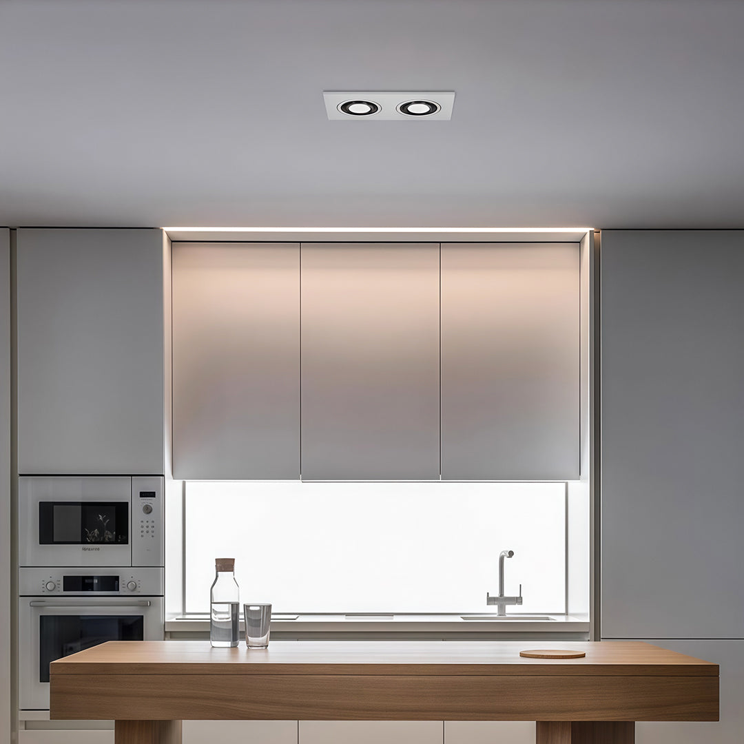 Square LED Recessed Downlight in Black or White for Modern Interiors