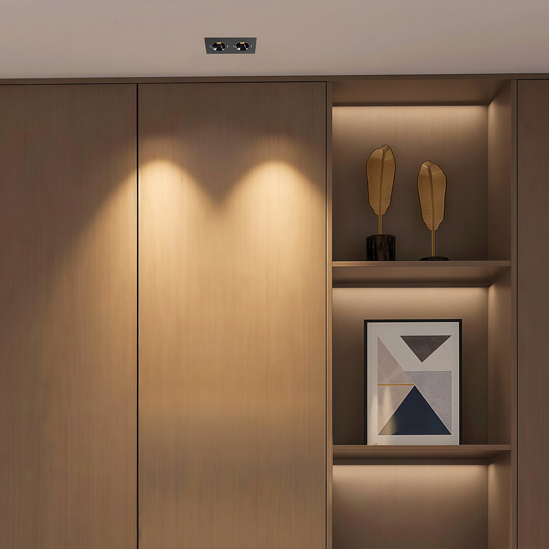 Square LED Recessed Downlight in Black or White for Modern Interiors