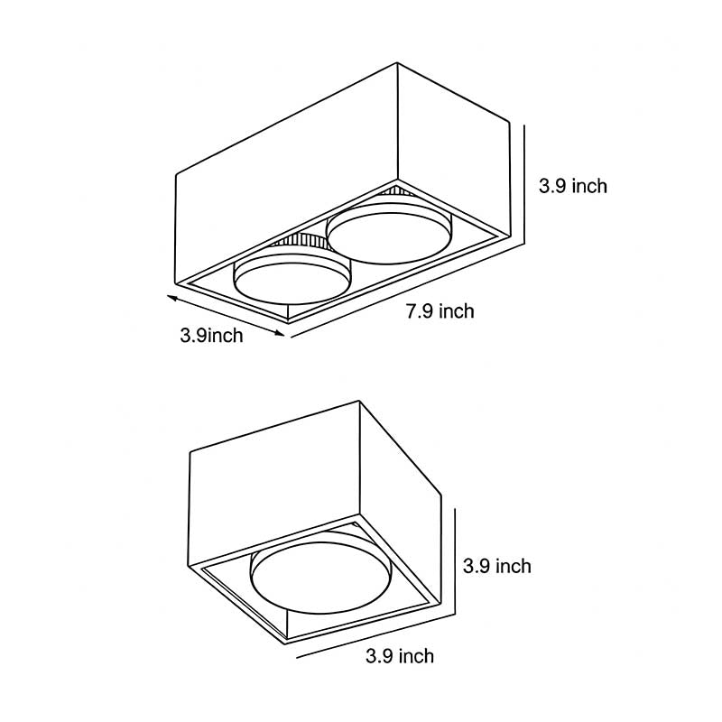 Modern Square Recessed LED Downlight with Adjustable Iron Trim