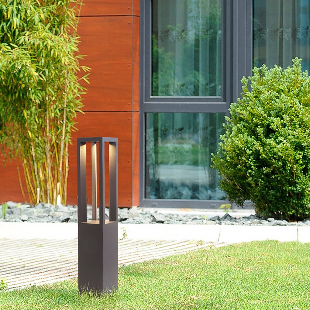 Square Stainless Steel LED Outdoor Landscape Lawn Light for Modern Courtyards