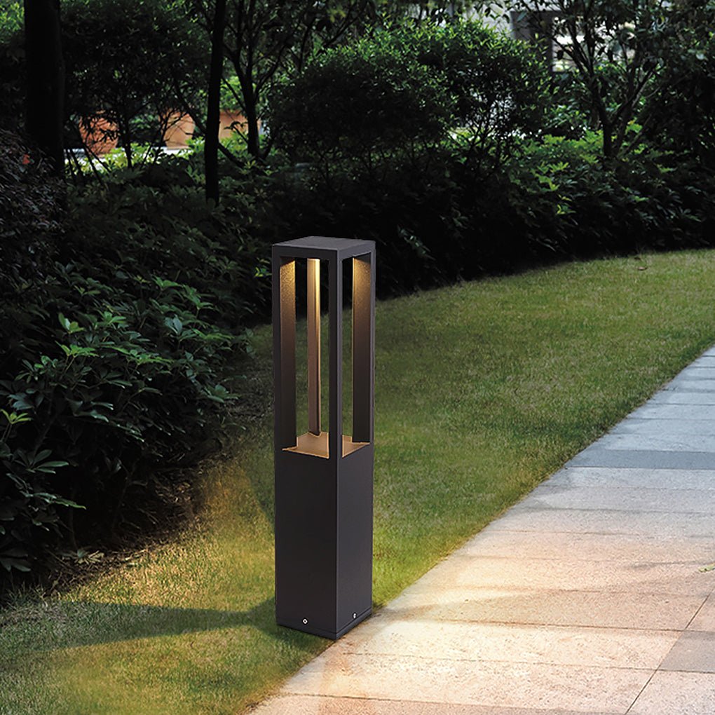 Square Stainless Steel LED Outdoor Landscape Lawn Light for Modern Courtyards