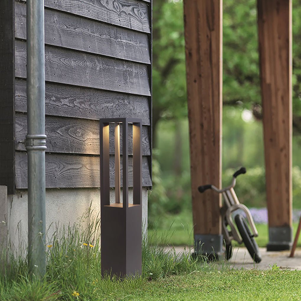Square Stainless Steel LED Outdoor Landscape Lawn Light for Modern Courtyards