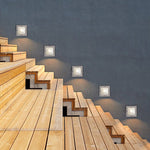 Square 90 260V In Wall Recessed 4W Led Step Lights For Outdoor Stairs Deck And Patio