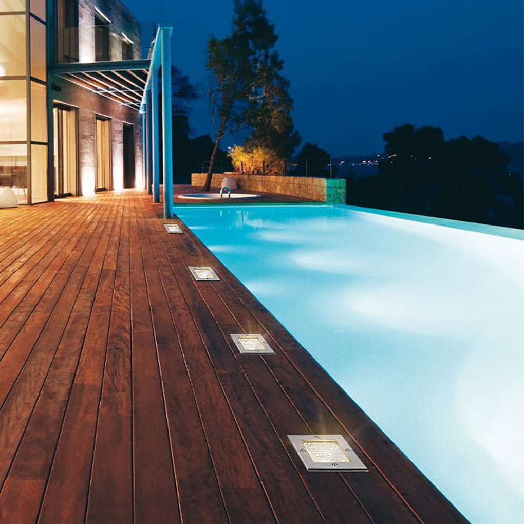 Square 90 260V In Wall Recessed 4W Led Step Lights For Outdoor Stairs Deck And Patio