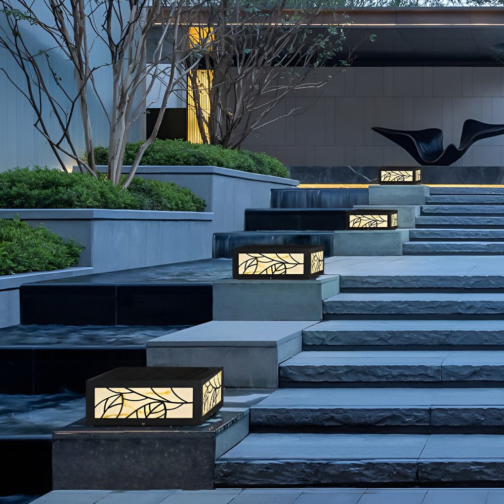 Square Waterproof Led Modern Solar Outdoor Deck Post Lights Pillar Light