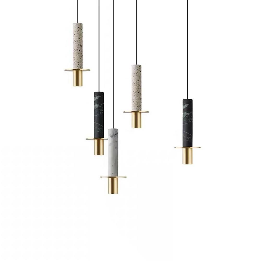 Cylindrical LED Pendant Light with Glass Shade for Modern Interiors