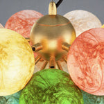 Artisan Stained Glass Chandelier with Warm LED Illumination