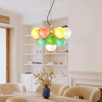 Artisan Stained Glass Chandelier with Warm LED Illumination