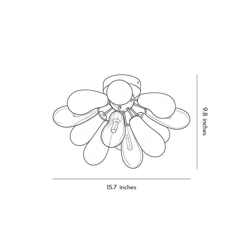 Aurelia Flush Mount Ceiling Light in Brass and Stained Glass