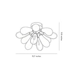 Aurelia Flush Mount Ceiling Light in Brass and Stained Glass
