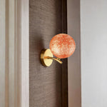 Artisan Stained Glass Wall Sconce with Gold Metal Frame