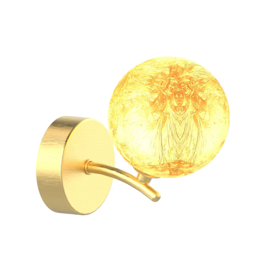Artisan Stained Glass Wall Sconce with Gold Metal Frame