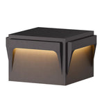 Modern Stainless Steel Outdoor Pillar Light, Minimalist Black LED Post Light