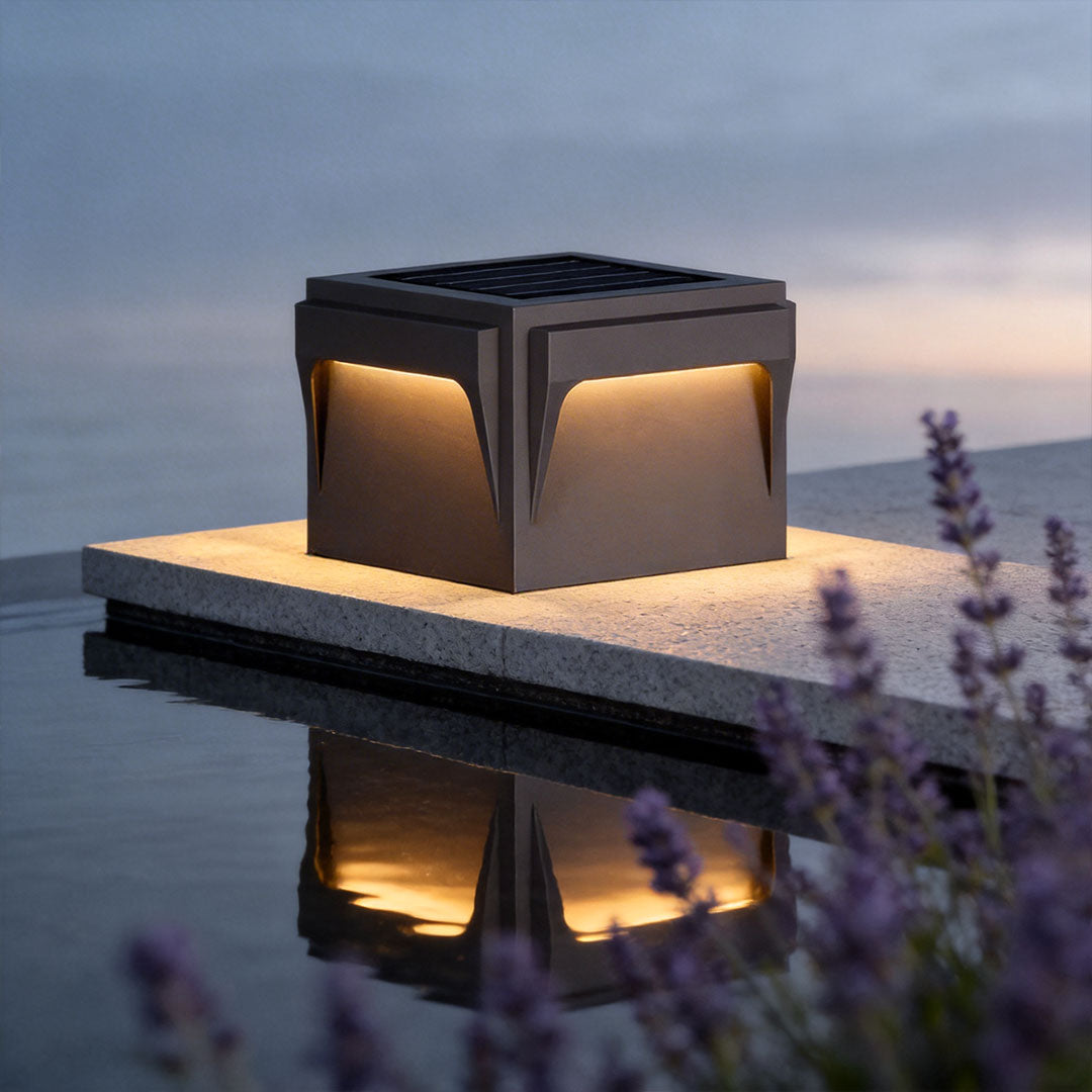 Modern Stainless Steel Outdoor Pillar Light, Minimalist Black LED Post Light