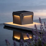 Modern Stainless Steel Outdoor Pillar Light, Minimalist Black LED Post Light
