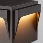 Modern Stainless Steel Outdoor Pillar Light, Minimalist Black LED Post Light