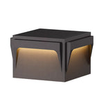 Modern Stainless Steel Outdoor Pillar Light, Minimalist Black LED Post Light