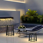 Luma Round Solar Stool Light with LED Illumination for Patio and Garden