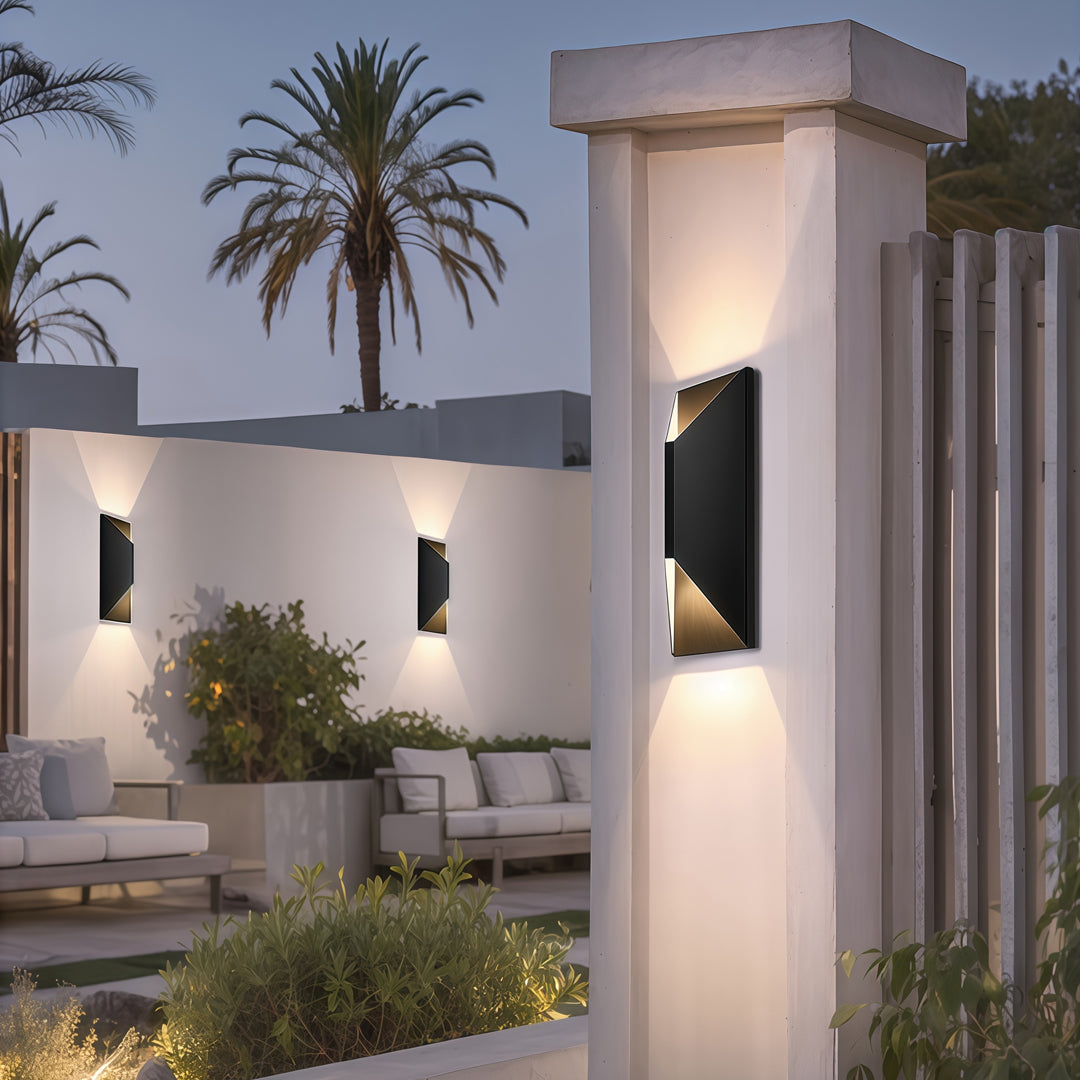 Asymmetrical Stainless Steel LED Up and Down Wall Light, IP65 Outdoor Sconce