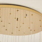 Luxury Crystal Staircase Chandelier with Gold Iron Frame, Modern High Ceiling Light