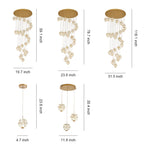 Luxury Crystal Staircase Chandelier with Gold Iron Frame, Modern High Ceiling Light