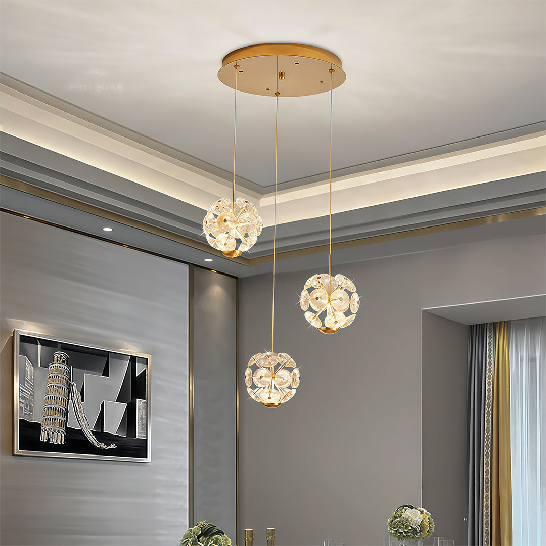 Luxury Crystal Staircase Chandelier with Gold Iron Frame, Modern High Ceiling Light