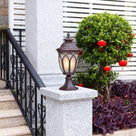 Luxury Weather-Resistant Cast Aluminum Garden Pillar Light with Clear Glass Shade