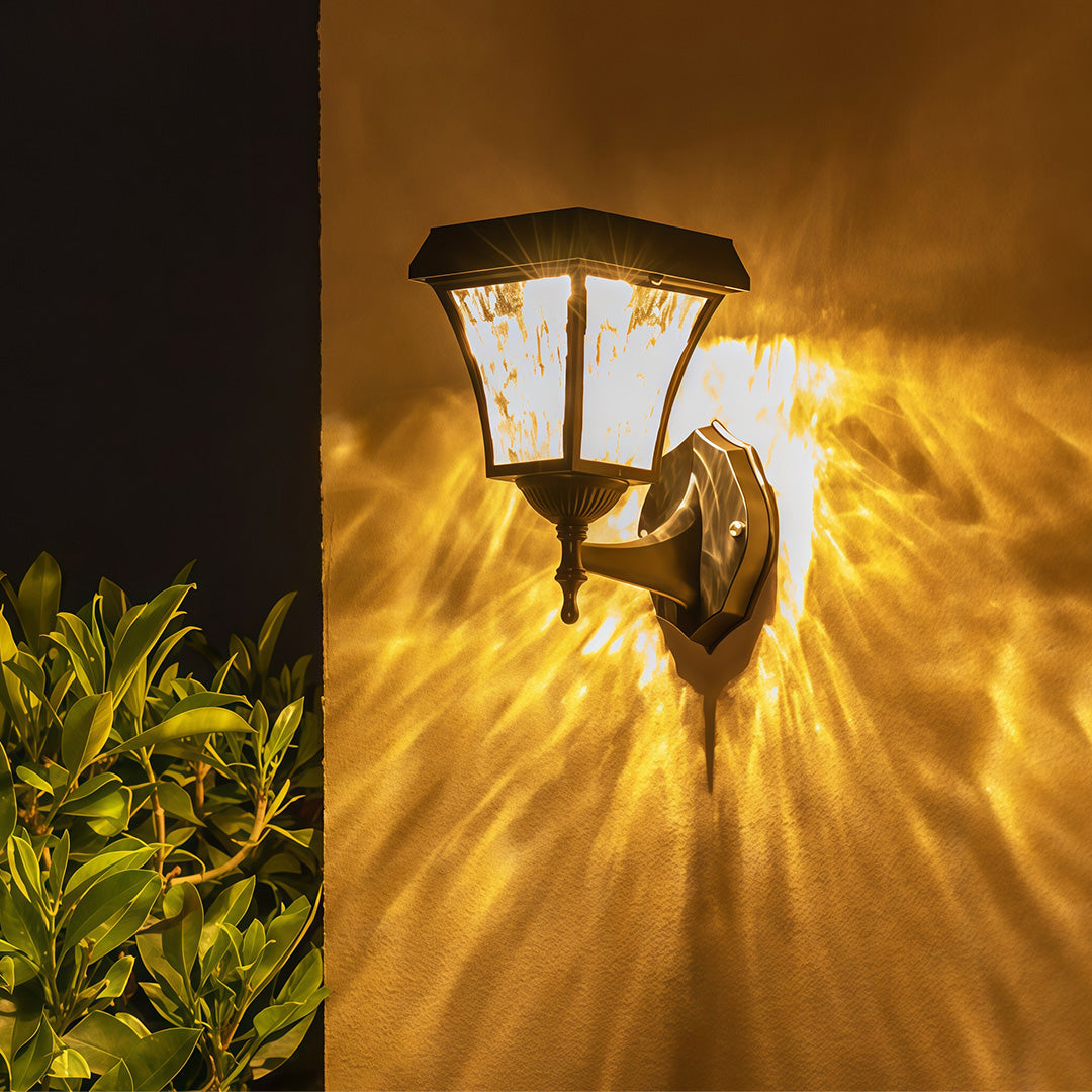 Aria Solar Wall Sconce — Modern Outdoor Lighting in Black Aluminum