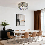 Lumière Cristal LED Flush Mount Ceiling Light in Silver Stainless Steel