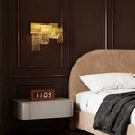 Aurelia Gold LED Wall Sconce with Amber Glass – Italian Modern