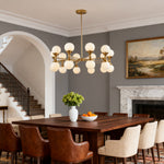 Nordic Bubble Glass Chandelier in Polished Copper with Clear Glass Shades