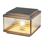 All-Copper Pillar Cap Light with Solar & Hardwired Options