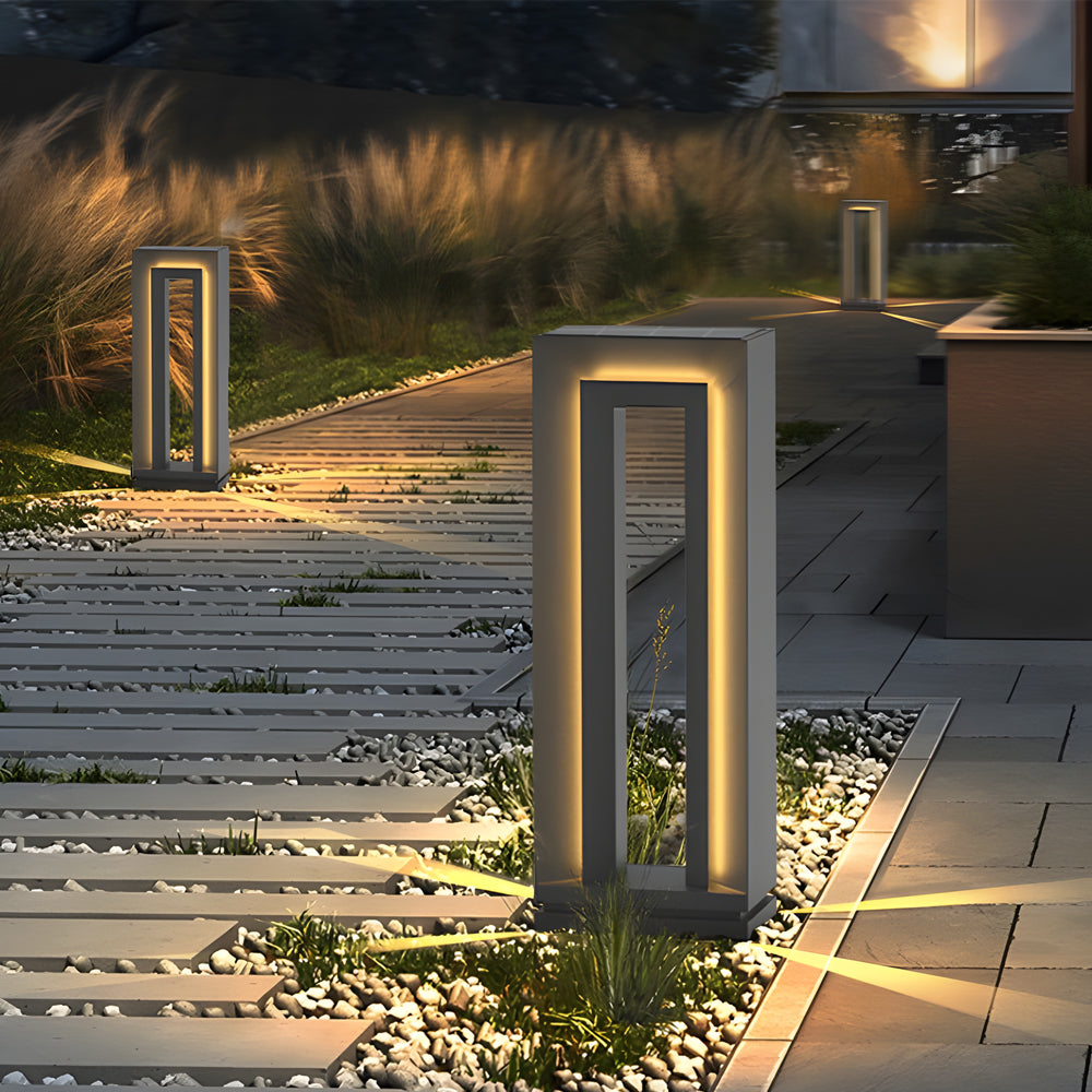 Arch LED Solar Lawn Light – Minimalist Stainless Steel Outdoor Path Lighting
