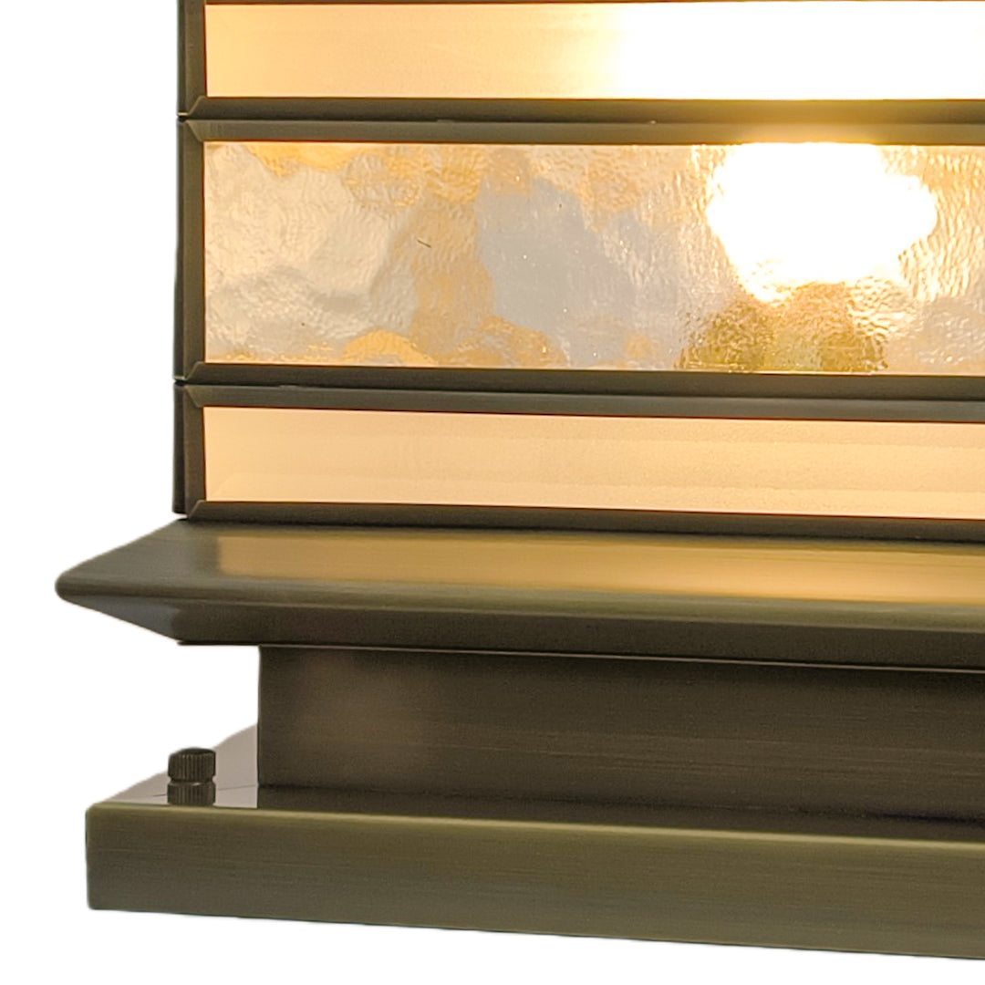 Retro Copper Stone Pillar Solar Post Light, Waterproof Outdoor Fence Lamp
