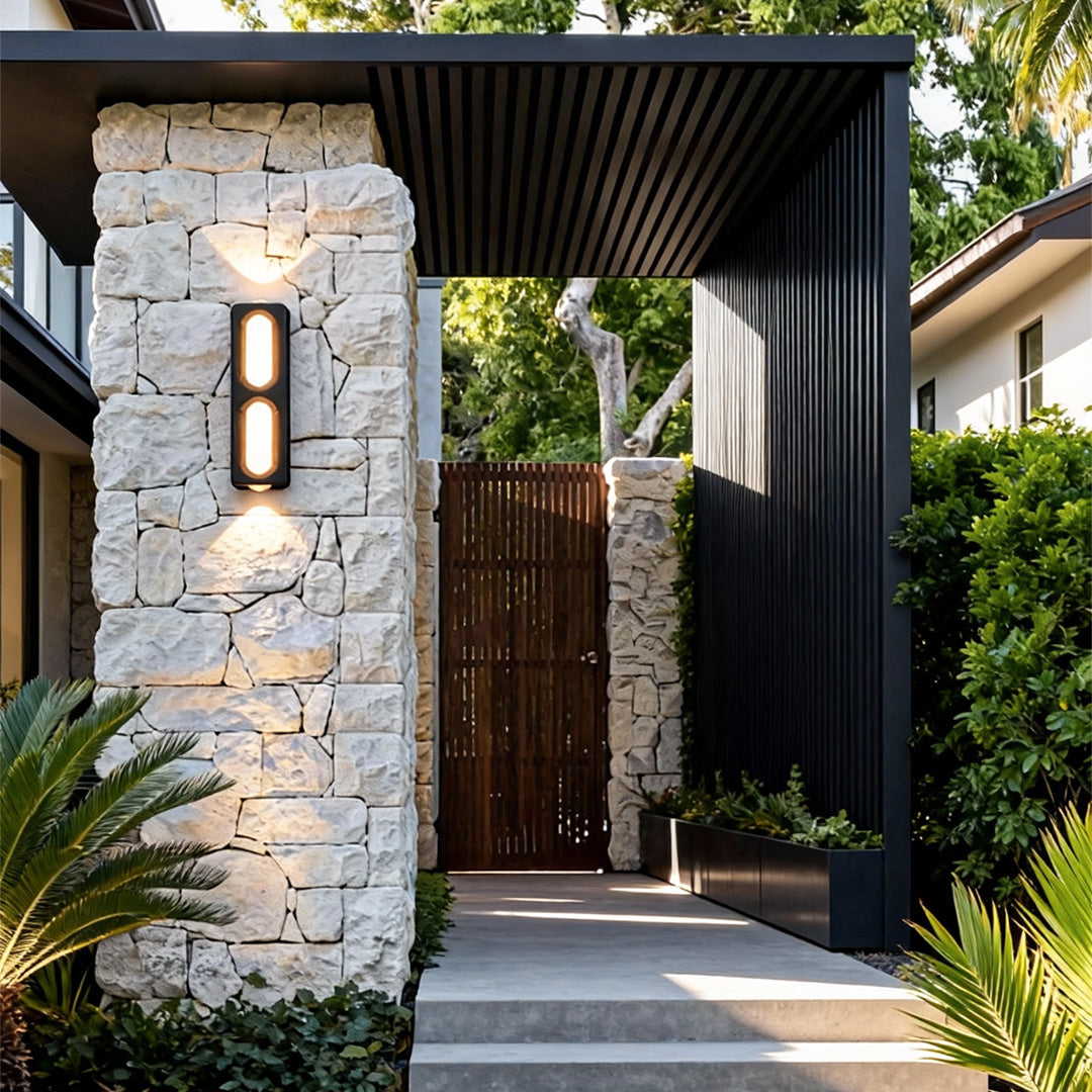 Modern Outdoor Wall Sconce with Up-Down LED Illumination