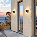 Modern Outdoor Wall Sconce with Glass Shade for Patio and Garden