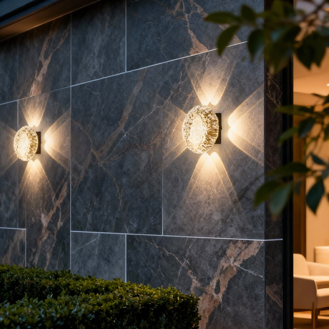 Minimalist LED Up and Down Outdoor Wall Light in Black Aluminum